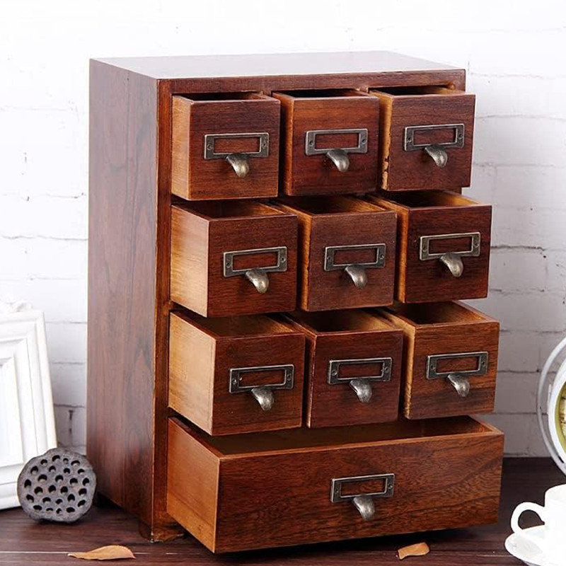 Red Barrel Studio® Library Card Catalog Solid Wood Small Curio